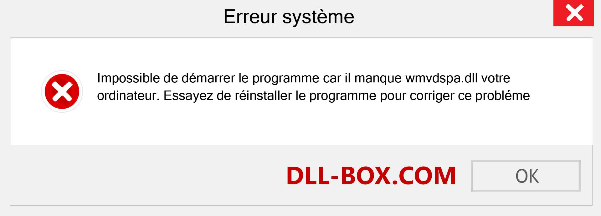 Le fichier wmvdspa.dll est manquant ?. Télécharger pour Windows 7, 8, 10 - Correction de l'erreur manquante wmvdspa dll sur Windows, photos, images